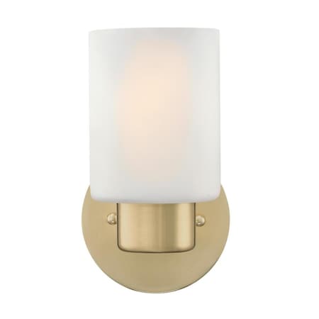 Westinghouse Fixture Wall 60W Sylvestre Champagne Brass CylIndoorical Frosted Glass 6126400
